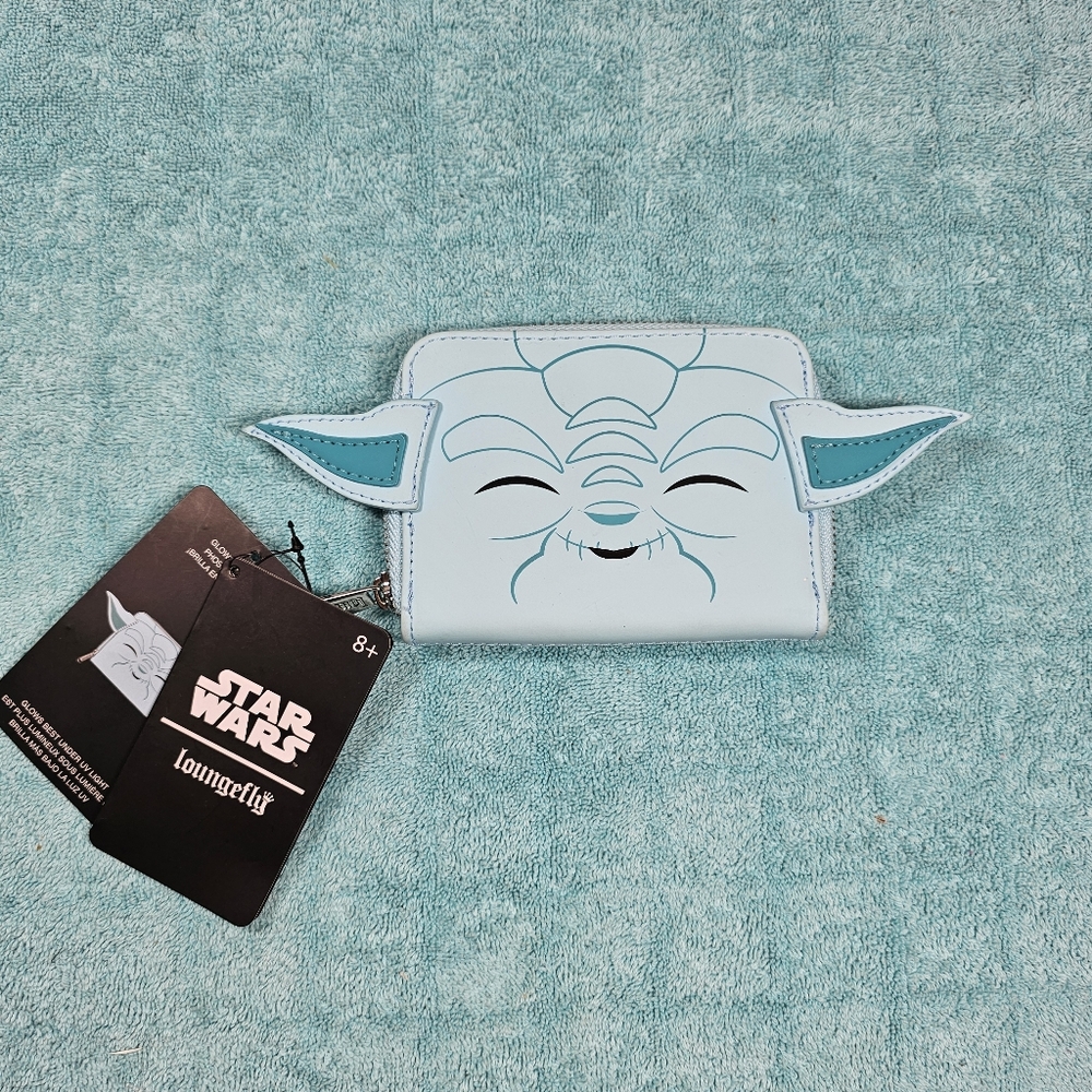 Loungefly Blue Yoda Glow in the Dark Wallet